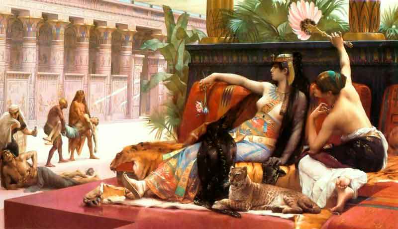 Cleopatra probando los venenos en los condenados a muerte