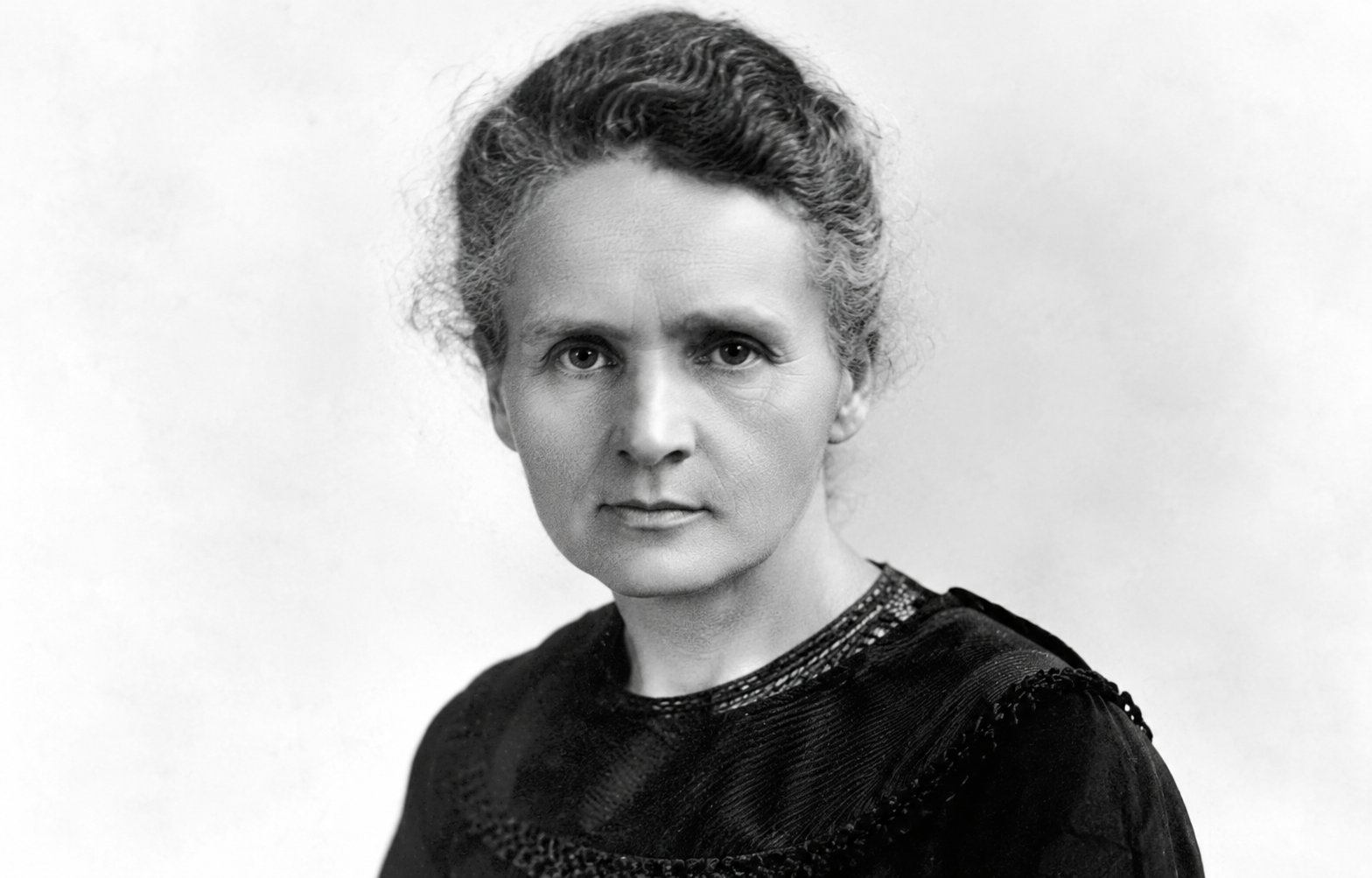 Recreación ilustrativa de Marie Curie, no fotografía histórica